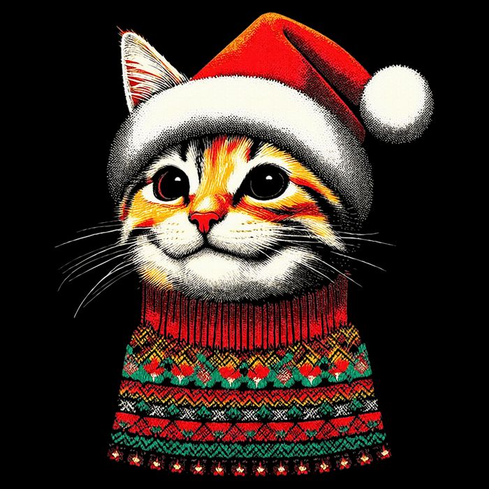 Cat Ugly Christmas Sweater Pajamas  Wool Snapback Cap