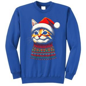 Cat Ugly Christmas Sweater Pajamas  Tall Sweatshirt