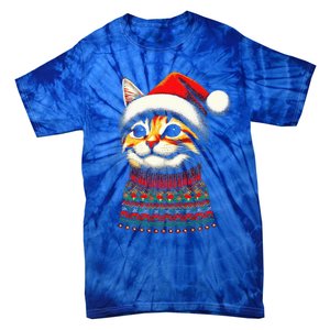 Cat Ugly Christmas Sweater Pajamas  Tie-Dye T-Shirt