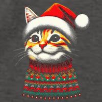 Cat Ugly Christmas Sweater Pajamas  Vector Backpack