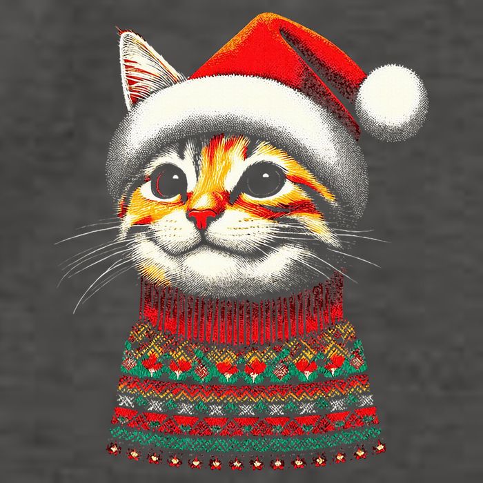 Cat Ugly Christmas Sweater Pajamas  Vector Backpack