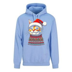 Cat Ugly Christmas Sweater Pajamas  Unisex Surf Hoodie