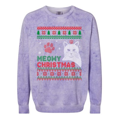 Cat Ugly Christmas Colorblast Crewneck Sweatshirt