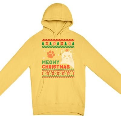 Cat Ugly Christmas Premium Pullover Hoodie