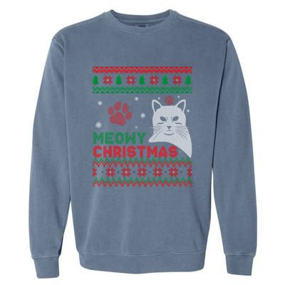 Cat Ugly Christmas Garment-Dyed Sweatshirt