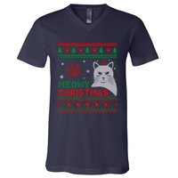 Cat Ugly Christmas V-Neck T-Shirt