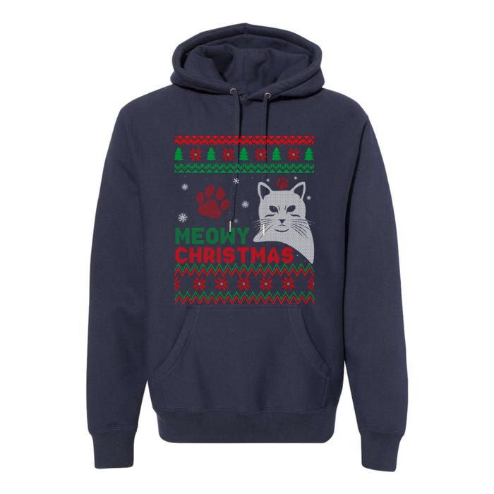 Cat Ugly Christmas Premium Hoodie