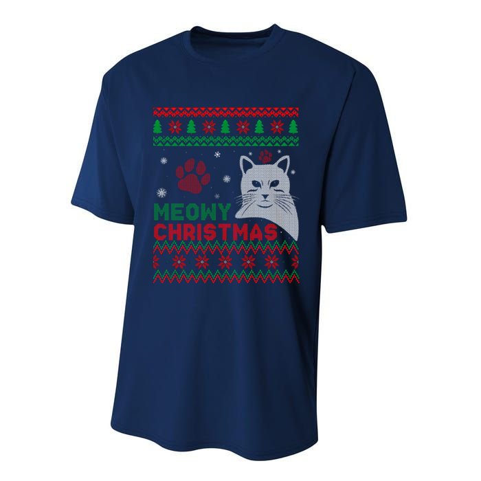 Cat Ugly Christmas Performance Sprint T-Shirt