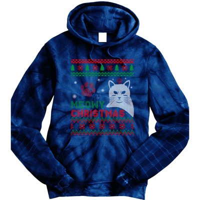 Cat Ugly Christmas Tie Dye Hoodie