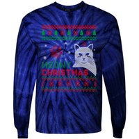 Cat Ugly Christmas Tie-Dye Long Sleeve Shirt