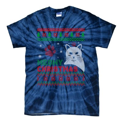 Cat Ugly Christmas Tie-Dye T-Shirt