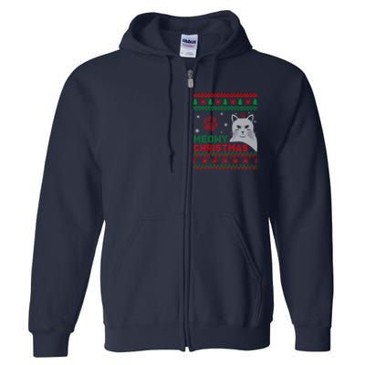 Cat Ugly Christmas Full Zip Hoodie