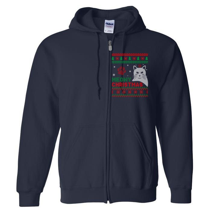 Cat Ugly Christmas Full Zip Hoodie