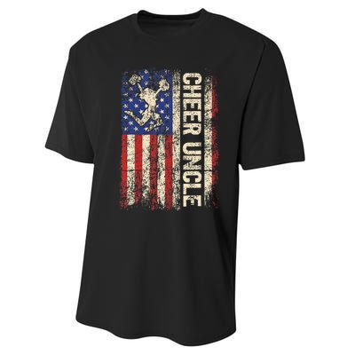 Cheer Uncle Cheerleader Uncle American Us Flag Performance Sprint T-Shirt