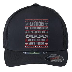 Cashiers Ugly Christmas Funny Cashier Flexfit Unipanel Trucker Cap