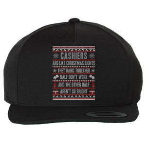 Cashiers Ugly Christmas Funny Cashier Wool Snapback Cap