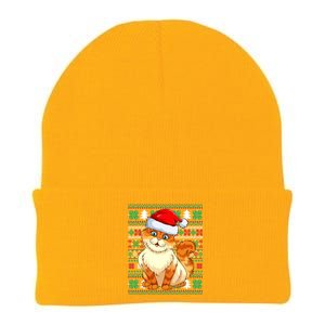 Cat Ugly Christmas For Santa Lovers Funny Cat Xmas Funny Gift Knit Cap Winter Beanie