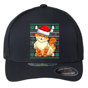 Cat Ugly Christmas For Santa Lovers Funny Cat Xmas Funny Gift Flexfit Unipanel Trucker Cap