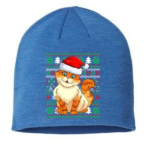 Cat Ugly Christmas For Santa Lovers Funny Cat Xmas Funny Gift Sustainable Beanie