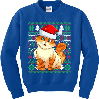 Cat Ugly Christmas For Santa Lovers Funny Cat Xmas Funny Gift Kids Sweatshirt