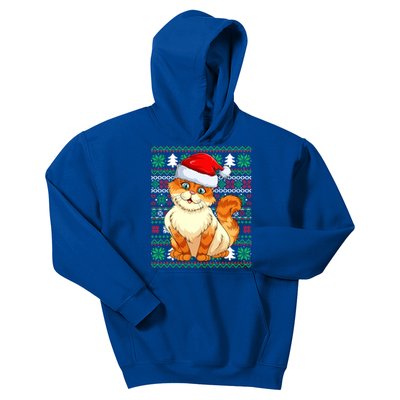 Cat Ugly Christmas For Santa Lovers Funny Cat Xmas Funny Gift Kids Hoodie