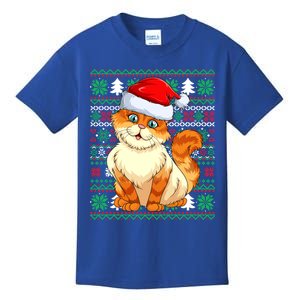 Cat Ugly Christmas For Santa Lovers Funny Cat Xmas Funny Gift Kids T-Shirt