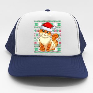 Cat Ugly Christmas For Santa Lovers Funny Cat Xmas Funny Gift Trucker Hat