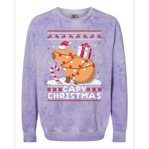 Capy Ugly Christmas Sweater Capybara Lover Christmas Colorblast Crewneck Sweatshirt