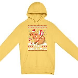 Capy Ugly Christmas Sweater Capybara Lover Christmas Premium Pullover Hoodie