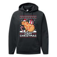 Capy Ugly Christmas Sweater Capybara Lover Christmas Performance Fleece Hoodie