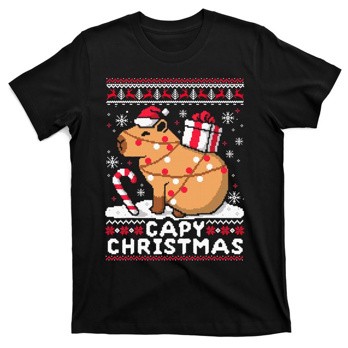 Capy Ugly Christmas Sweater Capybara Lover Christmas T-Shirt