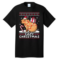 Capy Ugly Christmas Sweater Capybara Lover Christmas Tall T-Shirt