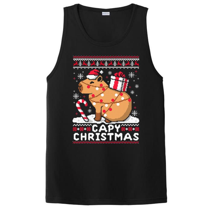 Capy Ugly Christmas Sweater Capybara Lover Christmas PosiCharge Competitor Tank