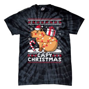 Capy Ugly Christmas Sweater Capybara Lover Christmas Tie-Dye T-Shirt