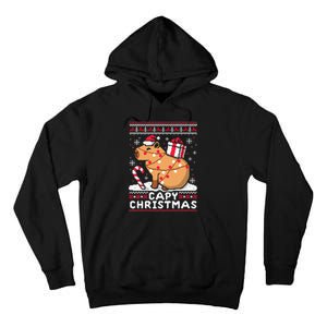 Capy Ugly Christmas Sweater Capybara Lover Christmas Tall Hoodie