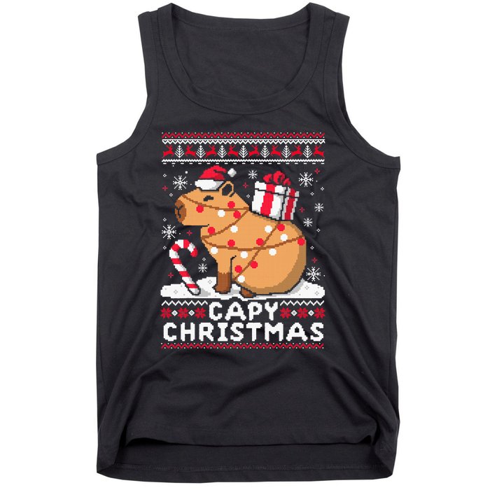 Capy Ugly Christmas Sweater Capybara Lover Christmas Tank Top