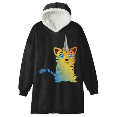 Cat Unicorn Caticorn Hooded Wearable Blanket