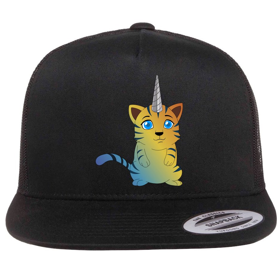 Cat Unicorn Caticorn Flat Bill Trucker Hat
