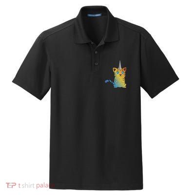 Cat Unicorn Caticorn Dry Zone Grid Polo