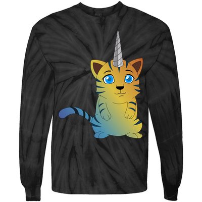 Cat Unicorn Caticorn Tie-Dye Long Sleeve Shirt