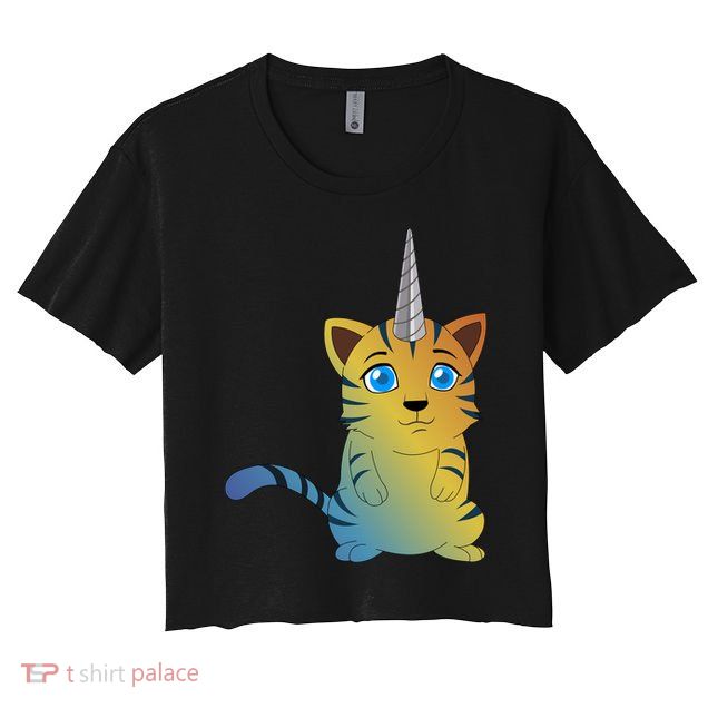 Cat Unicorn Caticorn Crop Top