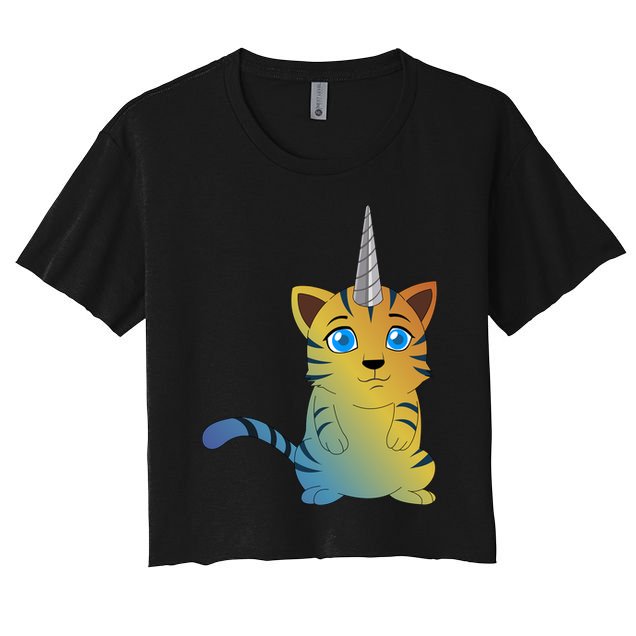 Cat Unicorn Caticorn Crop Top