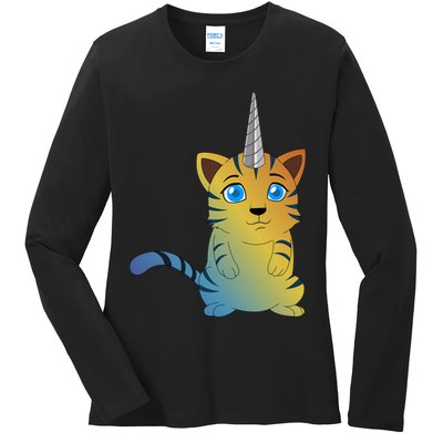 Cat Unicorn Caticorn Ladies Long Sleeve Shirt