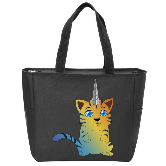 Cat Unicorn Caticorn Zip Tote Bag