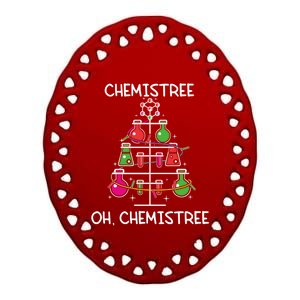 Chemistree Ugly Christmas Tree Chemistry Science Pun Funny Gift Ceramic Oval Ornament