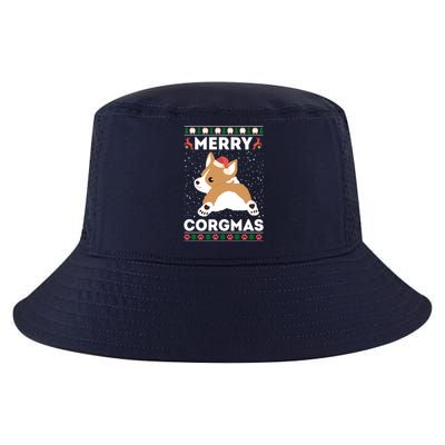 Corgi Ugly Christmas Sweater Style Merry Corgmas Santa Corgi Cool Comfort Performance Bucket Hat