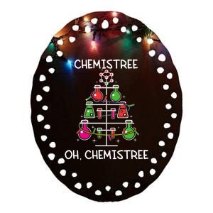 Chemistree Ugly Christmas Tree Sweater Chemistry Science Pun Gift Ceramic Oval Ornament