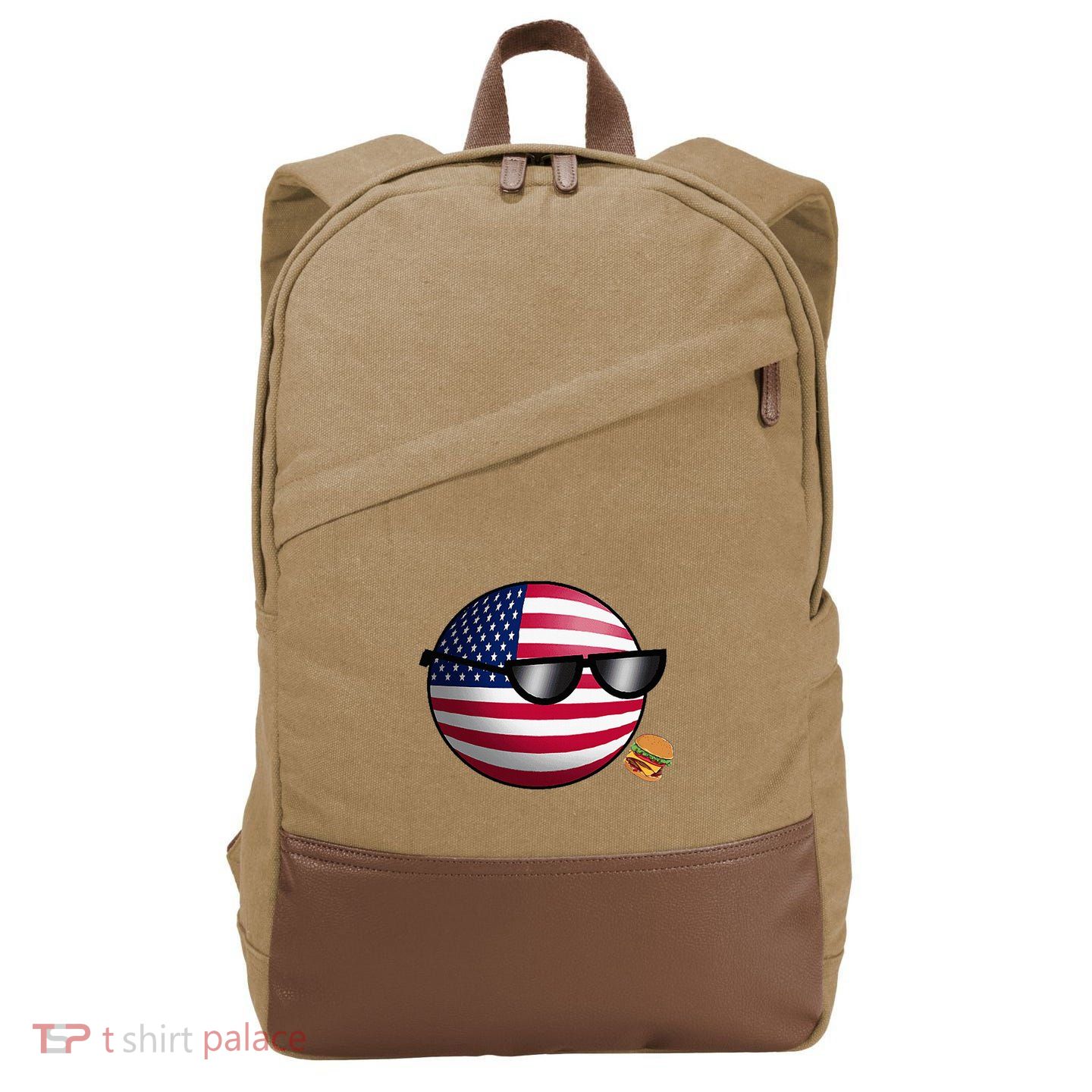 Countryballs Usa Cotton Canvas Backpack