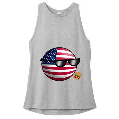 Countryballs Usa Ladies PosiCharge Tri-Blend Wicking Tank