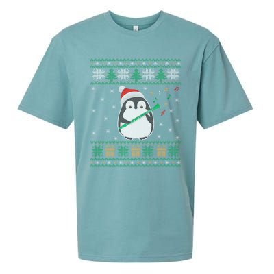 Clarinet Ugly Christmas Sweater Penguin Xmas Family Matching Cute Gift Sueded Cloud Jersey T-Shirt